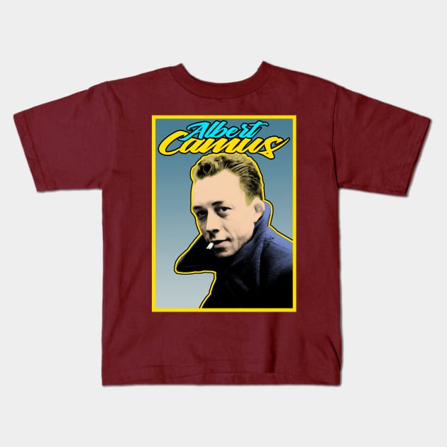 Albert Camus Existential Pop-Art Kids T-Shirt by DankFutura